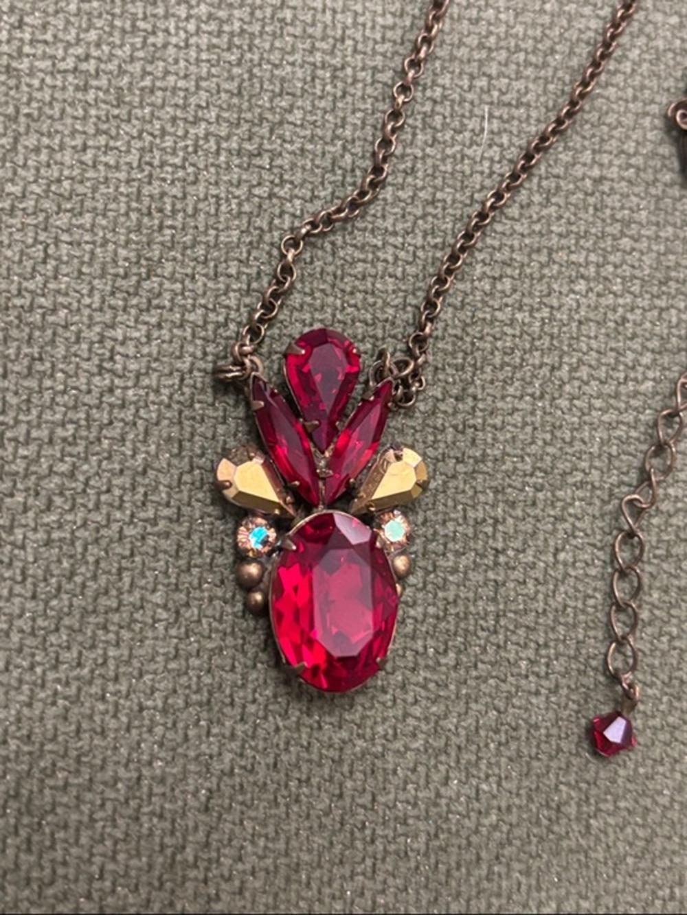 Sorrelli Ruby Red Crystal Pendant Necklace